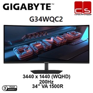 GIGABYTE G34WQC2 Gaming Monitor 200Hz,1ms GTG(3440 x 1440)(WQHD) VA 1500R HDR400