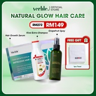 VERBLE Natural Glow Hair Care Combo Verble Hair Growth Serum + Kirei Extra Shampoo Herbal + 100HERB 