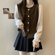 Korea 2026 French Style Long Sleeve Shirt - Women's Early Autumn Plus Size Slimming Short Top | COD 