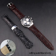 755 21mm concave convex Leather watchband for swatch YVS400 YVS451 YVB404 series watch strap f Sj1