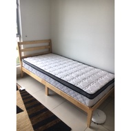 SHIRO Wooden Single Bed Frame Bedframe Katil Single Katil Bujang single kayu White Oak Color Bedroom