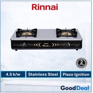 Rinnai RI-602HTB-S 4.5kw Double Burner Detachable Stainless Steel Gas Cooker Stove