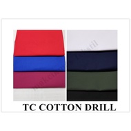 60 inci, Kain TC Drill Tebal, Kain Seluar Sekolah, Baju Silat,  Apron, Totebag, Baju Kilang (Cover All), Cotton Canvas