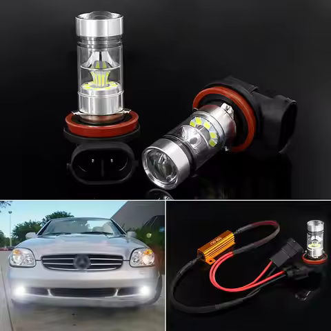 2Pcs Canbus NO Error H8 H11 Car Led Fog Lights Bulb for Mercedes Benz C CL CLK E G GL M S SLK Class 
