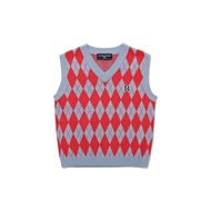 [nice~] ARGYLE STAR LOGO KNIT Vest _ Red