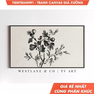 Wall painting, Frame TV Art Vintage Botanical Drawing Neutral Farmhouse Decor File, comes with hangi