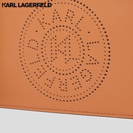 KARL LAGERFELD - K/CIRCLE PERFORATED LOGO POUCH 231W3218 กระเป๋าคล้องข้อมือ