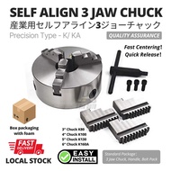3 Jaw Chuck 3“ 80mm Self Align 3 Jaw Industrial Clamping Lathe Milling Chuck K80 Ready Stock Malaysi