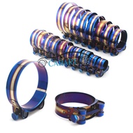 【Best value】 Universal Stainless Steel Hose Clamp Kit Adjustable Titanium Blue T Bolt Clamp 1 inch t