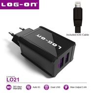 LOG ON CHARGER TYPE C, IOS 2OP 3. FAST CHARGER 2USB (INCLUDE CABLE)