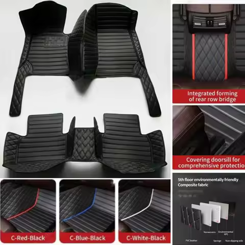3D PU-leather Waterproof Custom Car Floor Mats For BMW 3er E46 1997-2004 Years 318-330 Auto Carpets 