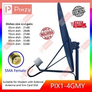 Parabolic Feedhorn PIX2-4G5GMY 30dBi 3G/4G 700-3800MHz 2x2 MIMO Parabola Malaysia
