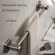 COD 50/70cm Towel Rack Bathroom Towel Bar Wall Mounted Towel Hanger Storage Rack Mandi Penyangkut Tu