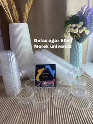 CUP SAMBAL/CUP SAOS/CUP JELY PLASTIK/GELAS PLASTIK KECIL/CUP KECIL 60ML ISI 50 PCS MEREK UNIVERSAL T