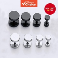 New Punk Men's Stud Earrings Barbell Gothic Stainless Steel Ear Studs Jewelry for Women Men Hip Hop 