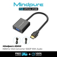 Mindpure HDMI to VGA Converter With Audio and Power (Black) -AD012