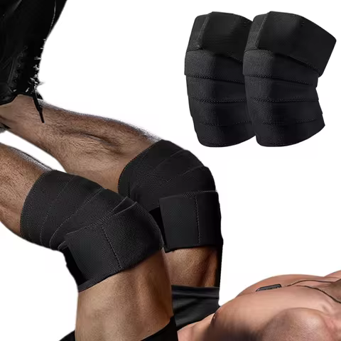 2 Pcs 8*180cm Knee Wraps for Weightlifting Knee Straps for Squats Cross Powerlifting Alternative Kne