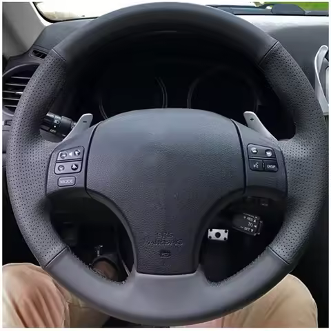 Hand Sewing Artificial Leather Anti-Slip Car Steering Wheel Braid Cover For Lexus IS IS250 IS250C S3