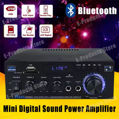 AK35/AK45/AK55 High Power Home Amplifiers 2 Channel Mini Bluetooth Sound Amplifier FM USB Remote Con