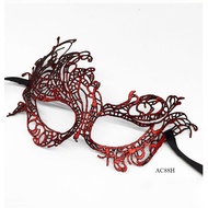 MERAH MATA Eye Mask Halloween Party Accessories Red Lace Ac88H