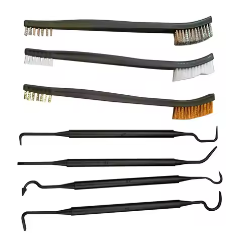ALLSOME Double-end Steel Wire Brush & Nylon Pick Set Universal Hunting Gun Cleaning Kit Car Detailin