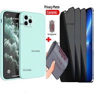 2in1 1Pcs Phone Case+1Pcs Matte Soft Anti Spy Tempered Glass Film Fo Samsung Galaxy A55 A35 A15 A54 