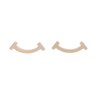 【二手】Tiffany T 字Smile迷你耳環 K18PG（玫瑰金）女士 T 字Smile迷你耳環 二手 A