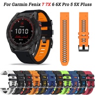 22mm 26mm Silicone Watchband For Garmin Fenix 7X 7 5X 5 6X Pro 945 MK2 G1 Tactix7 Pro Quatix5 Quickfit Wrist Strap