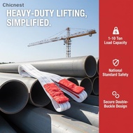 [Chc] Industrial Flat Webbing Lifting Belt Tear Resistant 1T 1/2/ 2T 1/2M for Port Warehouse Cargo H