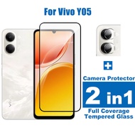Vivo Y05 Y04 Y03 Tempered Glass For Vivo Y21d Y31d Pro Y11d Y21 Y11 2 in 1 Full Coverage Screen Prot