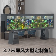 [ST]💘Large Fish Tank Living Room Floor Screen Dragon Fish Tank Home Office Super White Glass2Rice3Rice Aquarium YCEQ