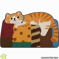 LEMONTRE7QIH Cartoon Cat Floor Mat, Water Absorbing Anti-Slip Entryway Rug, Cute Quick-Drying 50x80c