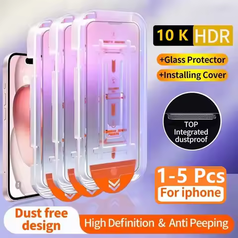1-5Pcs 10K Dust free Installation Privacy Tempered Glass For iPhone 16 15 14 13 12 11 Pro Max Plus X