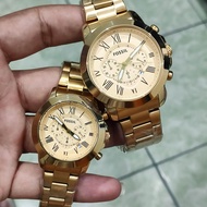 1pair Couple Grant Chronograph Fossil Original Actual Pic. U.S Grade Japan Quartz Movement Watch ( Hindi Kumukupas )