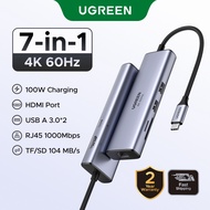 【NEW • 60Hz】UGREEN USB HUB 4K 60Hz USB C to HDMI 2.0 RJ45 USB 3.0 PD Adapter compatible for Macbook 