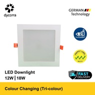 Dycorra LED Square Panel Light Tri-Colour 3000K-6500K Recessed Downlight Ceiling Lamp Down Light