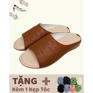 DA49B - Middle-aged Women's Sandals VAN CHI HOUSE Made of Soft Cowhide with Exquisite Patterns