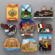 3d fridge magnet German Dutch windmill Egypt American Spain bullfighter Rome Colosseum Belgium urine