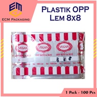 100pcs OPP PLASTIC 8X8 | PLASTIC SEAL GLUE | PLASTIC BREAD SNACK GLUE SEAL BENING
