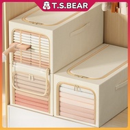 Foldable Storage Box Steel Frame Large Closet Organizer Box Wardrobe Blanket Clothes Box Kotak Simpa