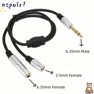 ESPOIR 1 Split in 2 Sound Cable, Plug and Play Flexible 6.35mm Male to 6.35mm 3.5mm Female, Durable 