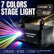 DMX512 laser light Disco stage lighting RGB colored laser light 7-color disco party bar club lightin