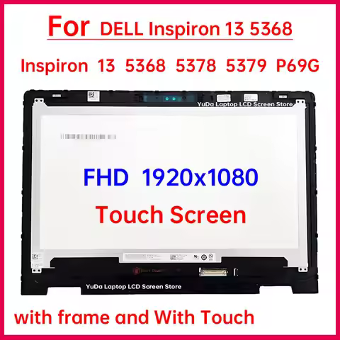 13.3 Inch Laptop LCD Touch Screen For Dell Inspiron 13 5368 5378 5379 P69G Display Digitizer + With 