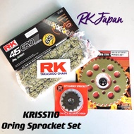 KRISS K110 415 RK ORING REAR SPROCKET SETS ORING RK GOLD CHAIN HARDEN STEEL