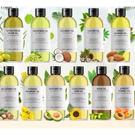 100% Pure Cold Pressed Carrier Oil Strengthens Hair Sweet Almond Coconut Grapeseed Avocado Castor Ma