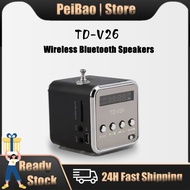 ♥【SALE】+Readystock♥New Portable TD-V26 Digital FM Radio Speaker Mini FM Radio Receiver /LCD Display Stereo Loudspeaker Support TF Card