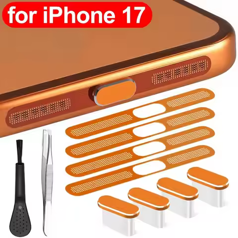 For iPhone 17 Pro Max 17Air Mobile Phone Speaker Dust Mesh Net Cover USB Type C Charging Port Protec