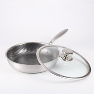 304 Stainless Steel Pan Honeycomb Frying Pan Frying Pan Non-Stick Pan Stainless Steel Frying Pan Gif