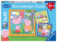 Ravensburger Children's Puzzle 05579 Peppa's Family and Friends 3 x 49 Pieces Peppa Pig Puzzle for C