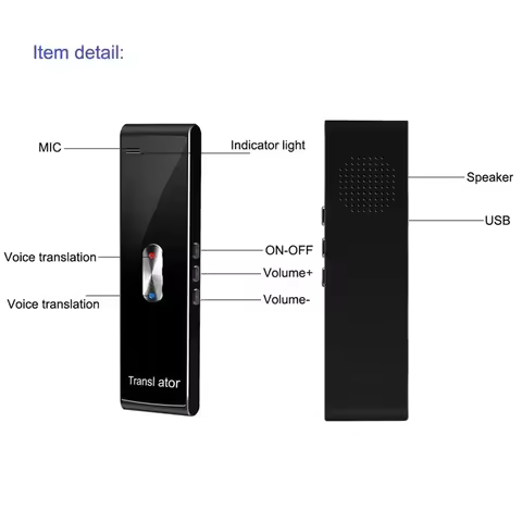 T8S Portable Bluetooth Smart Voice Translator 40 Multi Languages Real Time Instant Translation Wirel